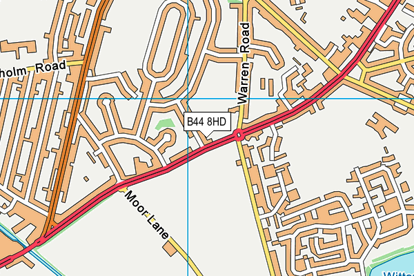 B44 8HD map - OS VectorMap District (Ordnance Survey)