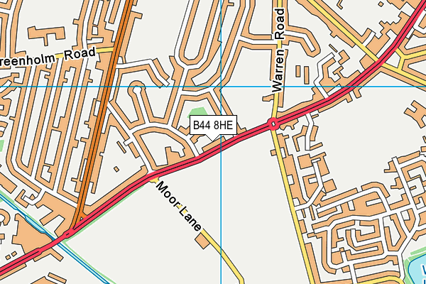 B44 8HE map - OS VectorMap District (Ordnance Survey)
