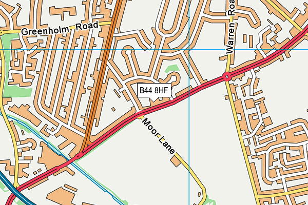 B44 8HF map - OS VectorMap District (Ordnance Survey)
