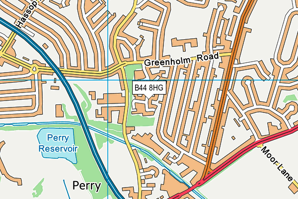 B44 8HG map - OS VectorMap District (Ordnance Survey)