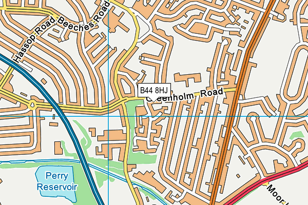 B44 8HJ map - OS VectorMap District (Ordnance Survey)