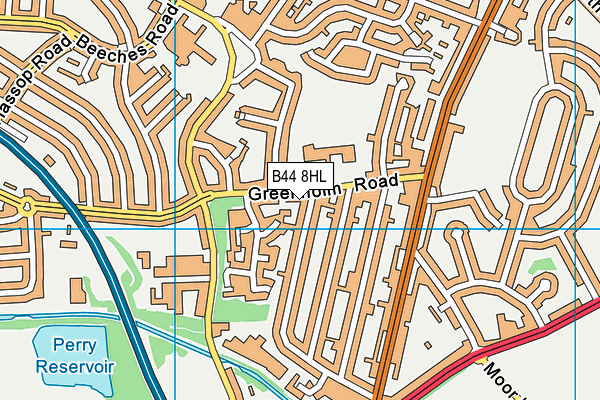 B44 8HL map - OS VectorMap District (Ordnance Survey)