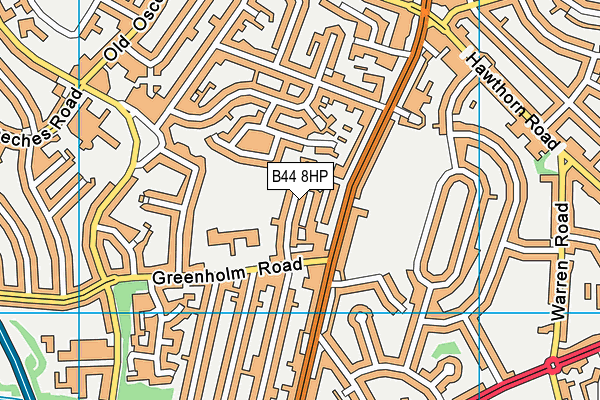 B44 8HP map - OS VectorMap District (Ordnance Survey)