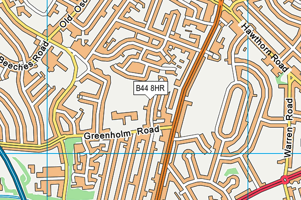 B44 8HR map - OS VectorMap District (Ordnance Survey)