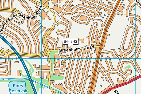 Greenholm Primary School map (B44 8HS) - OS VectorMap District (Ordnance Survey)