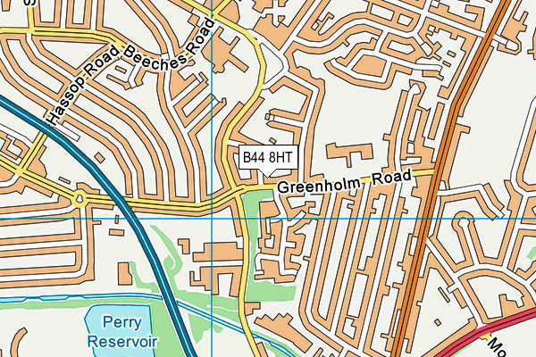 B44 8HT map - OS VectorMap District (Ordnance Survey)