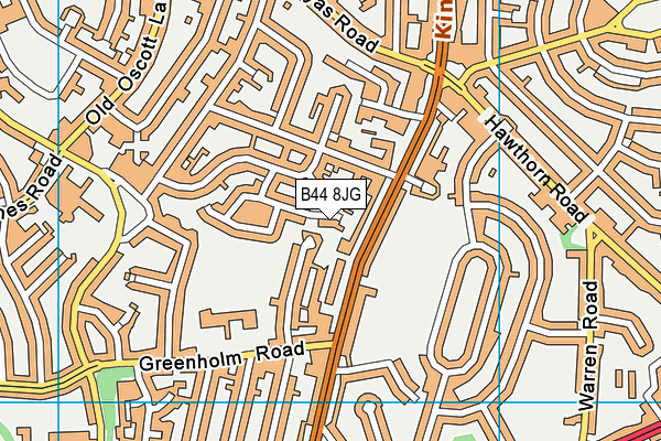 B44 8JG map - OS VectorMap District (Ordnance Survey)