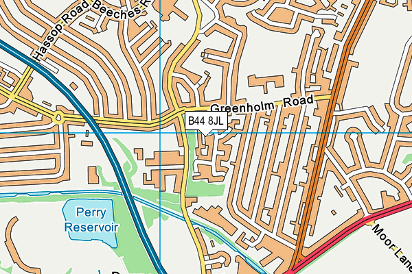 B44 8JL map - OS VectorMap District (Ordnance Survey)