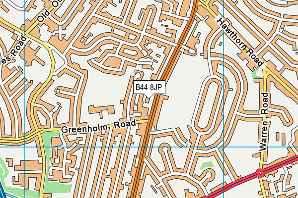 B44 8JP map - OS VectorMap District (Ordnance Survey)