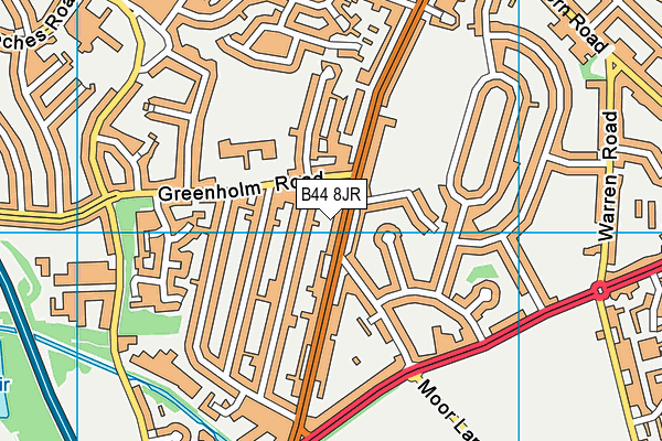 B44 8JR map - OS VectorMap District (Ordnance Survey)