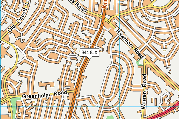 B44 8JX map - OS VectorMap District (Ordnance Survey)