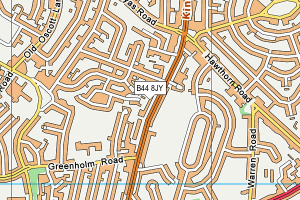 B44 8JY map - OS VectorMap District (Ordnance Survey)