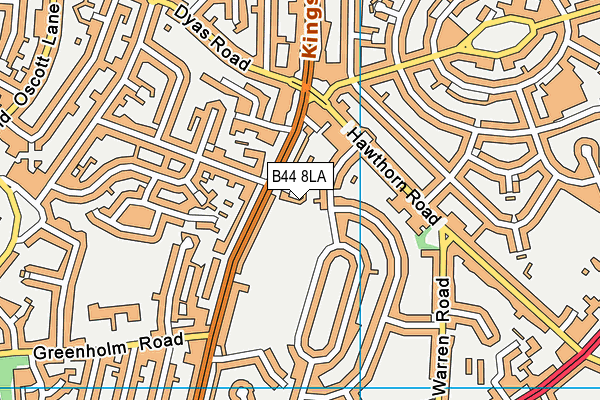 B44 8LA map - OS VectorMap District (Ordnance Survey)