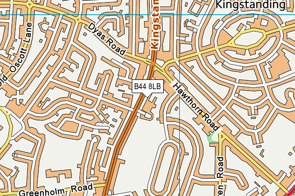 B44 8LB map - OS VectorMap District (Ordnance Survey)