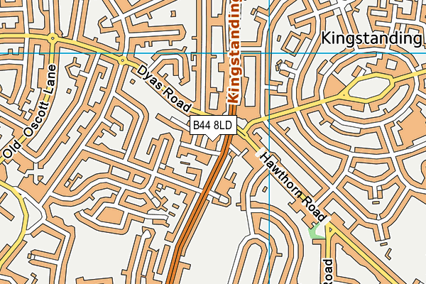 B44 8LD map - OS VectorMap District (Ordnance Survey)