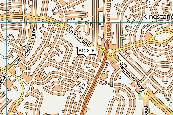 B44 8LF map - OS VectorMap District (Ordnance Survey)