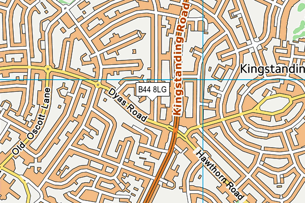 B44 8LG map - OS VectorMap District (Ordnance Survey)