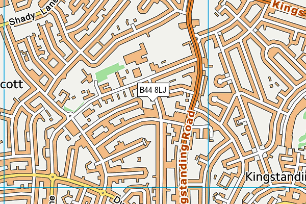 B44 8LJ map - OS VectorMap District (Ordnance Survey)