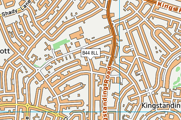 B44 8LL map - OS VectorMap District (Ordnance Survey)