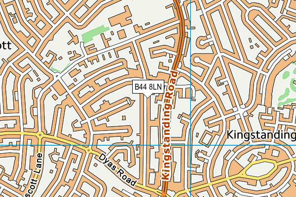 B44 8LN map - OS VectorMap District (Ordnance Survey)