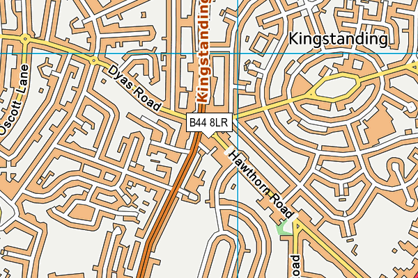 B44 8LR map - OS VectorMap District (Ordnance Survey)