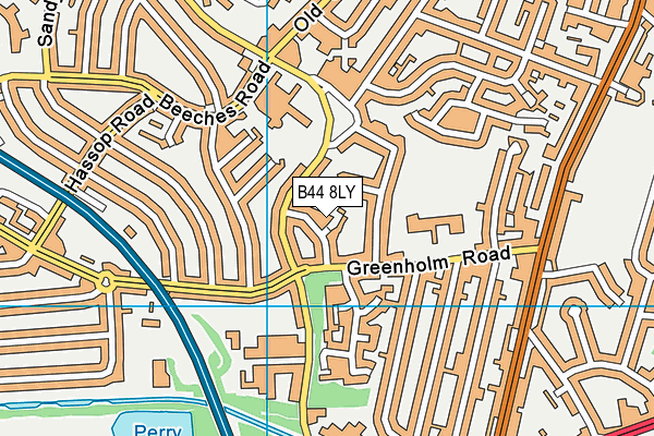 B44 8LY map - OS VectorMap District (Ordnance Survey)