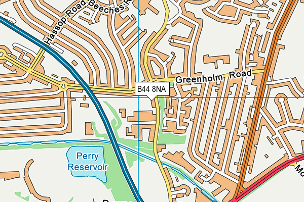 B44 8NA map - OS VectorMap District (Ordnance Survey)