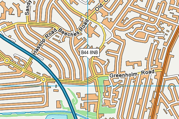 B44 8NB map - OS VectorMap District (Ordnance Survey)