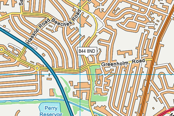 B44 8ND map - OS VectorMap District (Ordnance Survey)