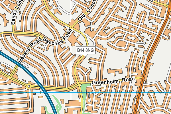 B44 8NG map - OS VectorMap District (Ordnance Survey)