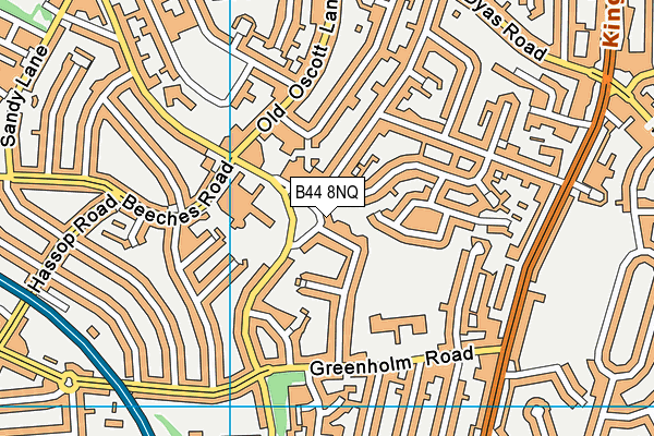 B44 8NQ map - OS VectorMap District (Ordnance Survey)