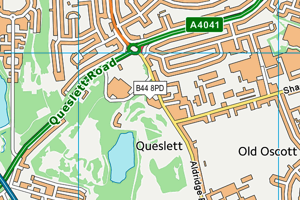 B44 8PD map - OS VectorMap District (Ordnance Survey)