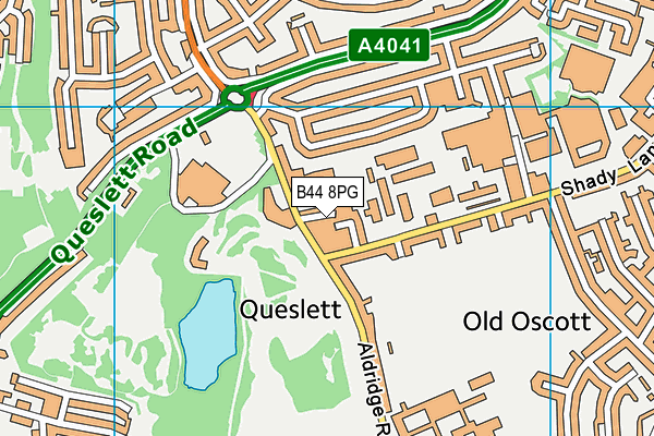 B44 8PG map - OS VectorMap District (Ordnance Survey)