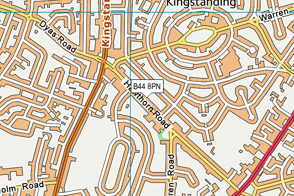 B44 8PN map - OS VectorMap District (Ordnance Survey)
