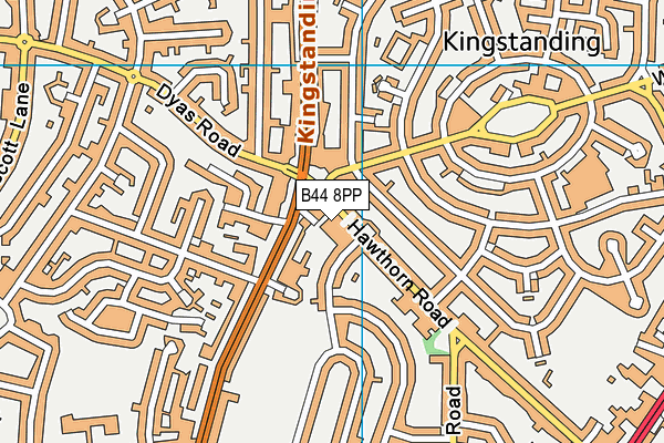 B44 8PP map - OS VectorMap District (Ordnance Survey)