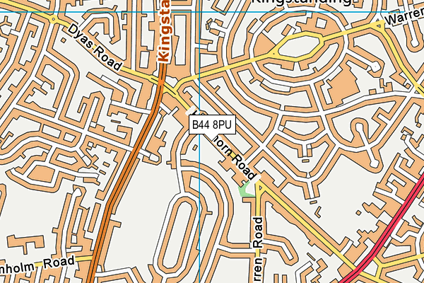 B44 8PU map - OS VectorMap District (Ordnance Survey)