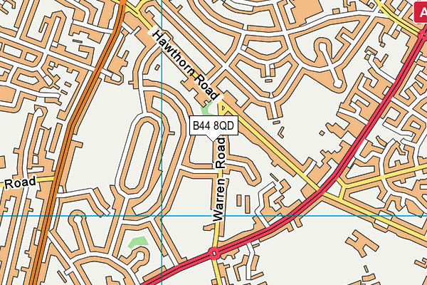 B44 8QD map - OS VectorMap District (Ordnance Survey)