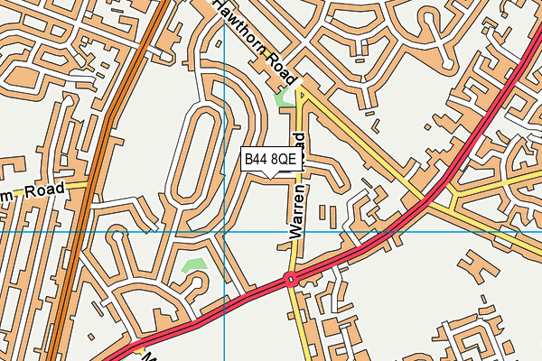 B44 8QE map - OS VectorMap District (Ordnance Survey)