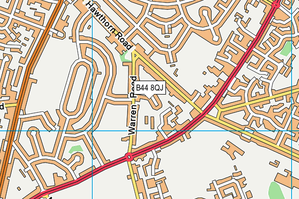 B44 8QJ map - OS VectorMap District (Ordnance Survey)