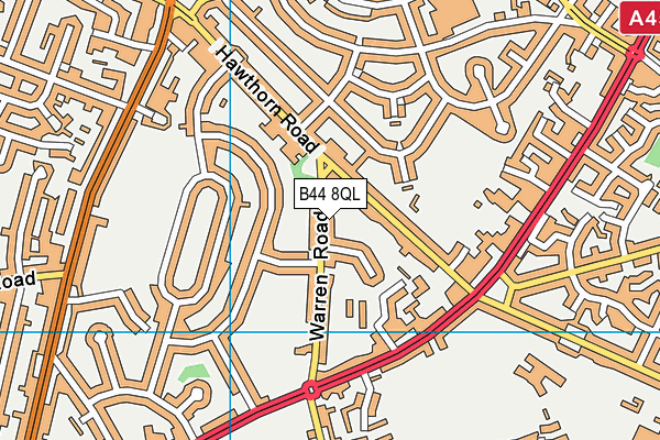 B44 8QL map - OS VectorMap District (Ordnance Survey)