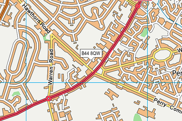 B44 8QW map - OS VectorMap District (Ordnance Survey)