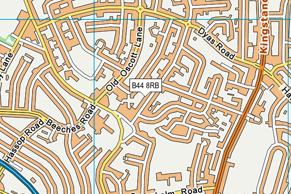 B44 8RB map - OS VectorMap District (Ordnance Survey)