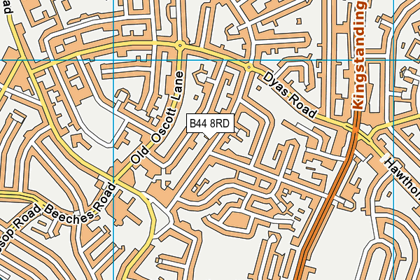 B44 8RD map - OS VectorMap District (Ordnance Survey)