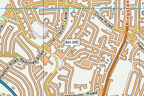 B44 8RE map - OS VectorMap District (Ordnance Survey)