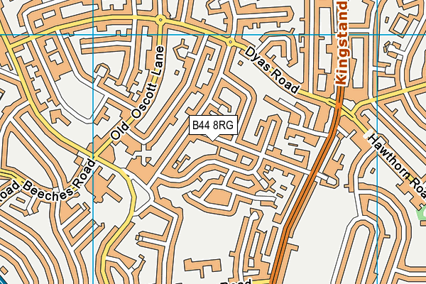 B44 8RG map - OS VectorMap District (Ordnance Survey)