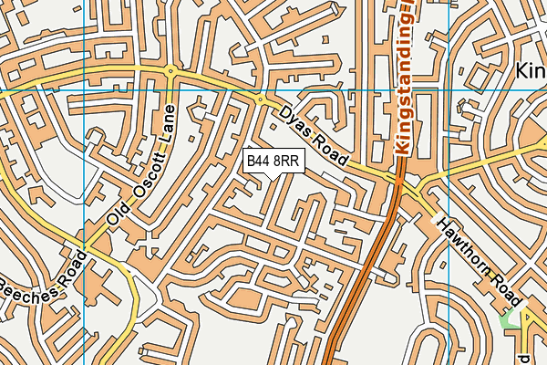 B44 8RR map - OS VectorMap District (Ordnance Survey)