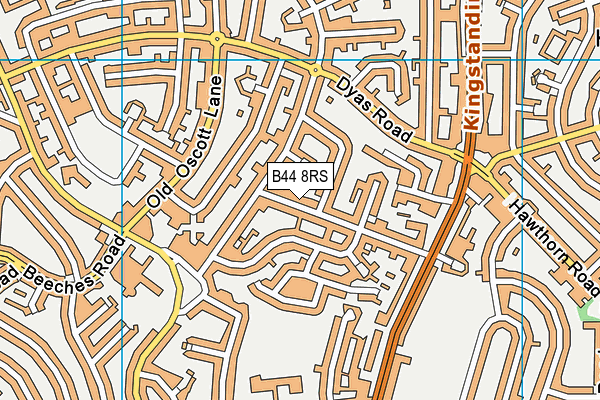 B44 8RS map - OS VectorMap District (Ordnance Survey)