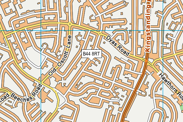 B44 8RT map - OS VectorMap District (Ordnance Survey)