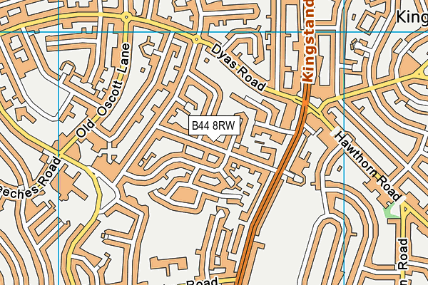 B44 8RW map - OS VectorMap District (Ordnance Survey)