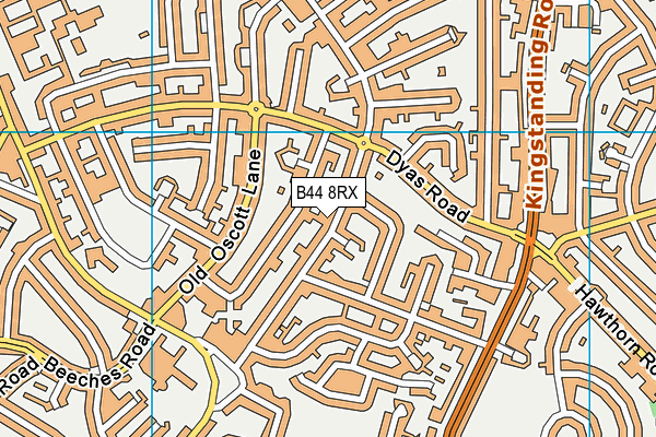 B44 8RX map - OS VectorMap District (Ordnance Survey)